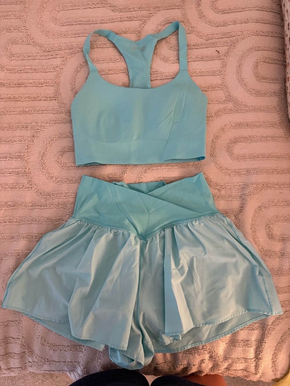 Aerie Light Blue Bra & Short Set